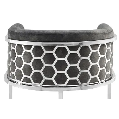 Invicta Hoker barowy ELEGANCE szary aksamit srebrna rama 58 x 88 x 50cm / 47504