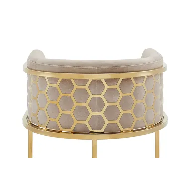 Invicta Hoker barowy ELEGANCE beżowy aksamit złota rama 58 x 88 x 50cm / 47503