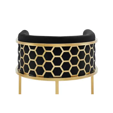 Invicta Hoker barowy ELEGANCE czarny aksamit złota rama 58 x 88 x 50cm / 47502