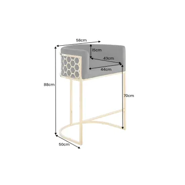 Invicta Hoker barowy ELEGANCE czarny aksamit złota rama 58 x 88 x 50cm / 47502