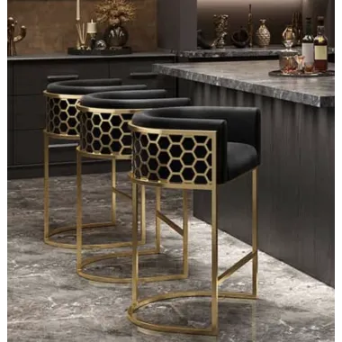 Invicta Hoker barowy ELEGANCE czarny aksamit złota rama 58 x 88 x 50cm / 47502