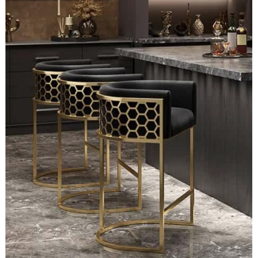 Invicta Hoker barowy ELEGANCE czarny aksamit złota rama 58 x 88 x 50cm / 47502