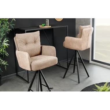 Invicta Hoker barowy BIG GEORGE 360° z podłokietnikami beżowy aksamit  54 x 110 x 59cm / 44718