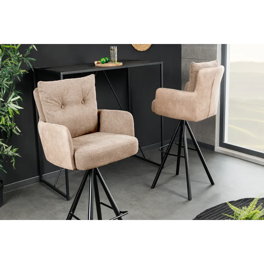 Invicta Hoker barowy BIG GEORGE 360° z podłokietnikami beżowy aksamit  54 x 110 x 59cm / 44718