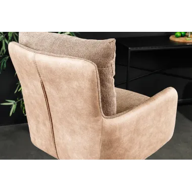 Invicta Hoker barowy BIG GEORGE 360° z podłokietnikami beżowy aksamit  54 x 110 x 59cm / 44718