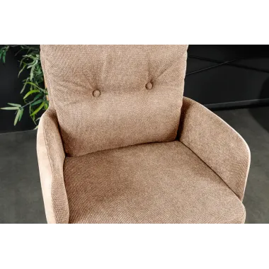 Invicta Hoker barowy BIG GEORGE 360° z podłokietnikami beżowy aksamit  54 x 110 x 59cm / 44718