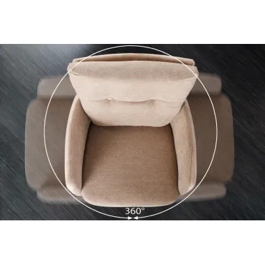 Invicta Hoker barowy BIG GEORGE 360° z podłokietnikami beżowy aksamit  54 x 110 x 59cm / 44718