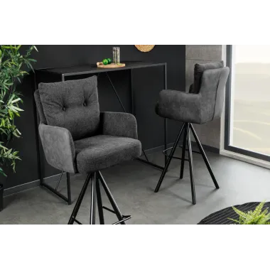 Invicta Hoker barowy BIG GEORGE 360° z podłokietnikami szary aksamit 54 x 110 x 59cm / 44717