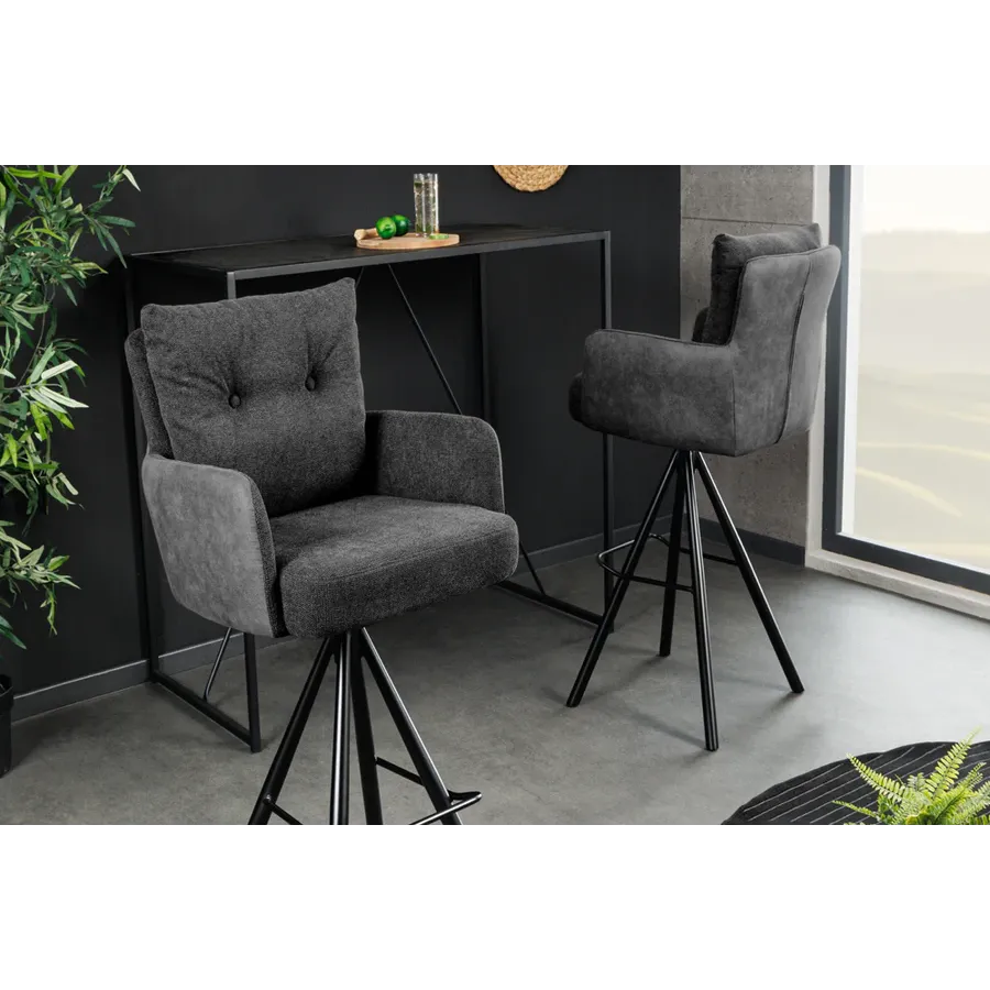 Invicta Hoker barowy BIG GEORGE 360° z podłokietnikami szary aksamit 54 x 110 x 59cm / 44717