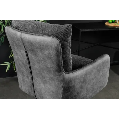 Invicta Hoker barowy BIG GEORGE 360° z podłokietnikami szary aksamit 54 x 110 x 59cm / 44717