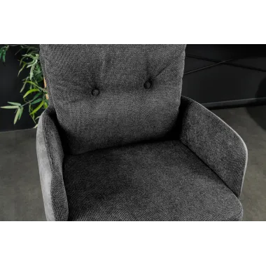 Invicta Hoker barowy BIG GEORGE 360° z podłokietnikami szary aksamit 54 x 110 x 59cm / 44717