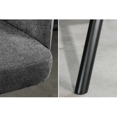 Invicta Hoker barowy BIG GEORGE 360° z podłokietnikami szary aksamit 54 x 110 x 59cm / 44717