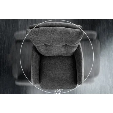 Invicta Hoker barowy BIG GEORGE 360° z podłokietnikami szary aksamit 54 x 110 x 59cm / 44717