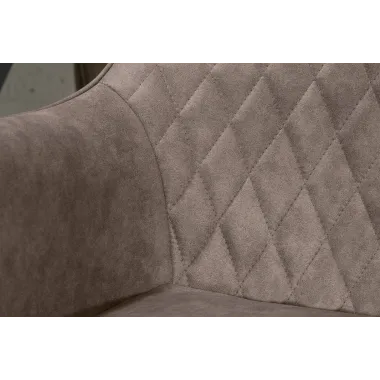 Invicta Krzesło PALERMO z podłokietnikiem mikrofibra taupe 59cm / 39343