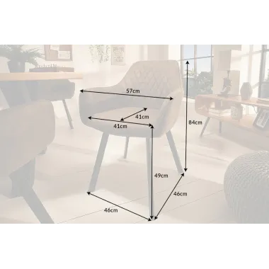 Invicta Krzesło PALERMO z podłokietnikiem mikrofibra taupe 59cm / 39343