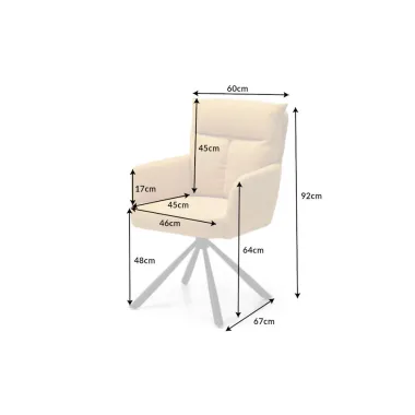 Invicta Krzesło obrotowe z podłokietnikiem Big George musztardowo żółte 60cm / 42083