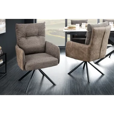 Invicta Krzesło obrotowe BIG GEORGE 360° z podłokietnikami taupe 59cm / 44011