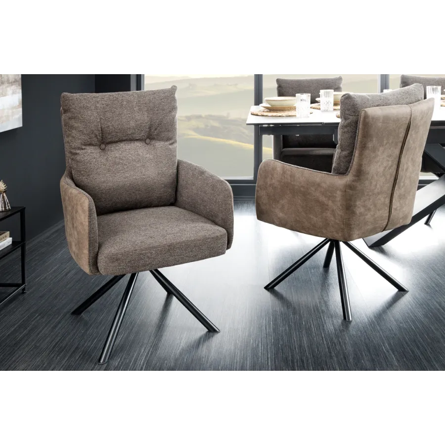 Invicta Krzesło obrotowe BIG GEORGE 360° z podłokietnikami taupe 59cm / 44011