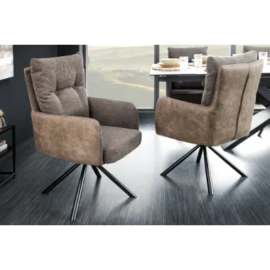 Invicta Krzesło obrotowe BIG GEORGE 360° z podłokietnikami taupe 59cm / 44011