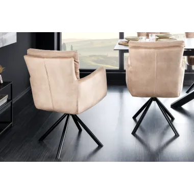 Invicta Krzesło obrotowe BIG GEORGE 360° z podłokietnikami beżowy 59cm / 43850