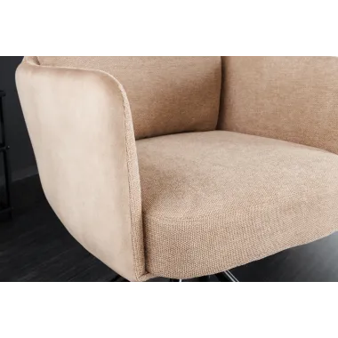 Invicta Krzesło obrotowe BIG GEORGE 360° z podłokietnikami beżowy 59cm / 43850