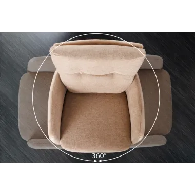 Invicta Krzesło obrotowe BIG GEORGE 360° z podłokietnikami beżowy 59cm / 43850