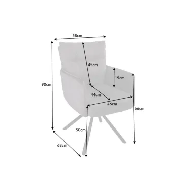 Invicta Krzesło obrotowe BIG GEORGE 360° z podłokietnikami beżowy 59cm / 43850