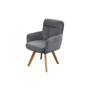 Invicta Krzesło tapicerowane BIG GEORGE 360° z podłokietnikami szara tkanina 61 x 94 x 66cm / 47519