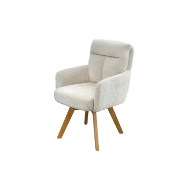 Invicta Krzesło tapicerowane BIG GEORGE 360° z podłokietnikami szampańska tkanina 61 x 94 x 66cm / 47518