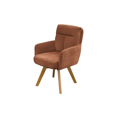 Invicta Krzesło tapicerowane BIG GEORGE 360° z podłokietnikami rdzawy brąz tkanina 60 x 92 x 67cm / 47520