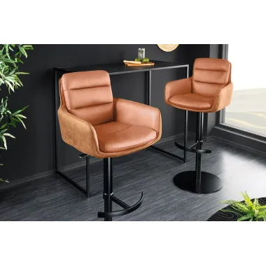 Invicta Hoker barowy BIG GEORGE 360° z podłokietnikami skóra koniak  56 x 95-115 x 57cm / 46177