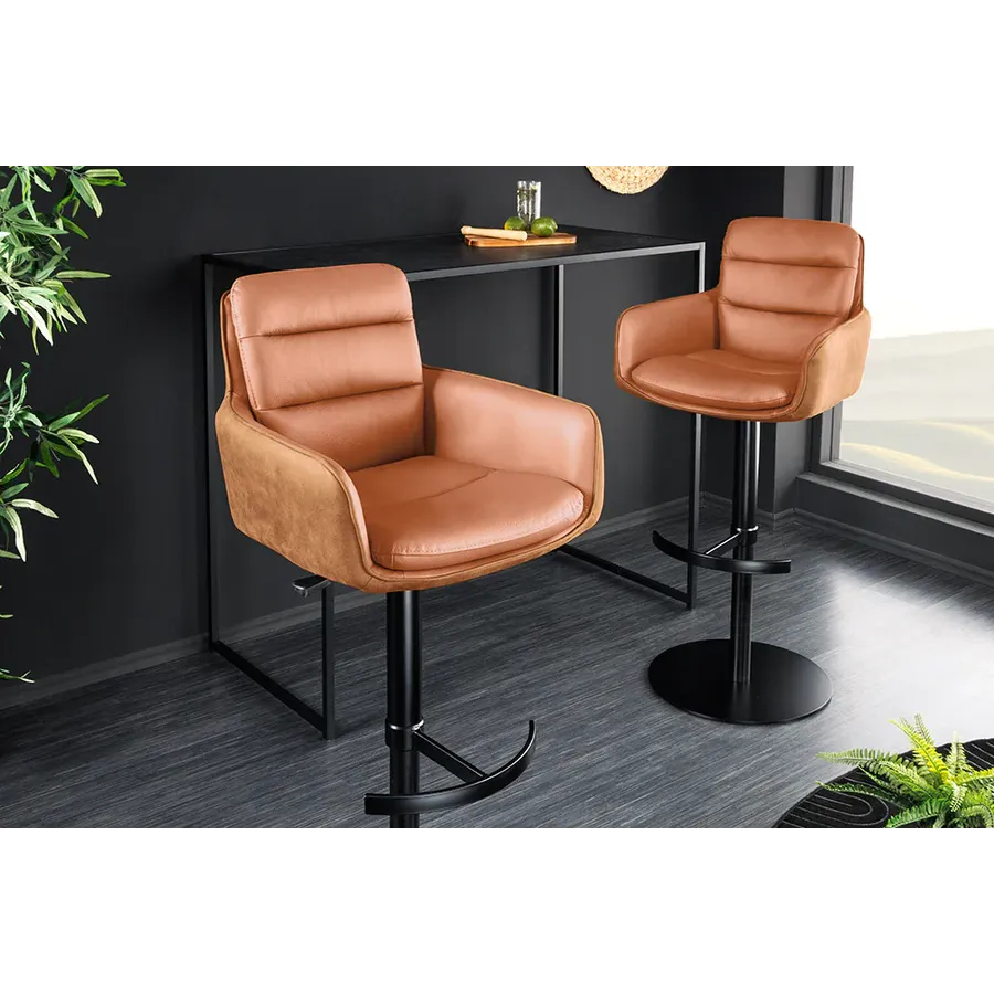 Invicta Hoker barowy BIG GEORGE 360° z podłokietnikami skóra koniak  56 x 95-115 x 57cm / 46177