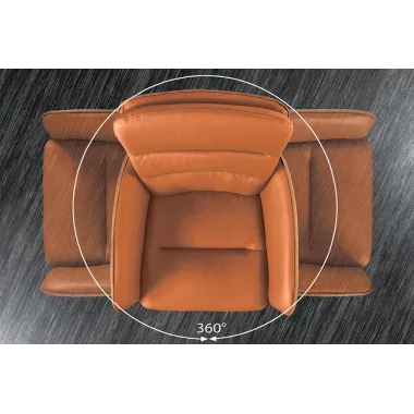 Invicta Hoker barowy BIG GEORGE 360° z podłokietnikami skóra koniak  56 x 95-115 x 57cm / 46177