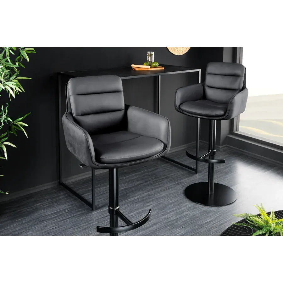 Invicta Hoker barowy BIG GEORGE 360° z podłokietnikami skóra antracyt 56 x 95-115 x 57cm / 44721