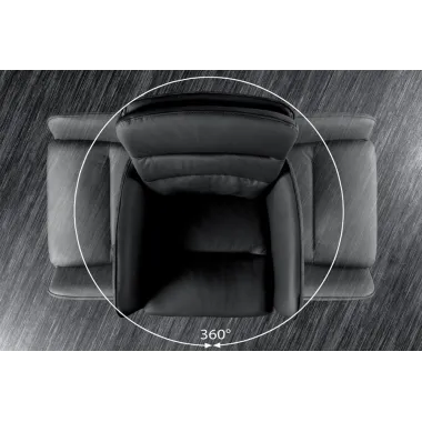 Invicta Hoker barowy BIG GEORGE 360° z podłokietnikami skóra antracyt 56 x 95-115 x 57cm / 44721