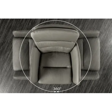 Invicta Hoker barowy BIG GEORGE 360° z podłokietnikami skóra taupe 56 x 95-115 x 57cm / 44720