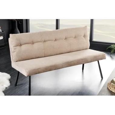 Invicta Ławka tapicerowana BIG GEORGE szampański beż tkanina 160 x 90 x 69cm / 44720