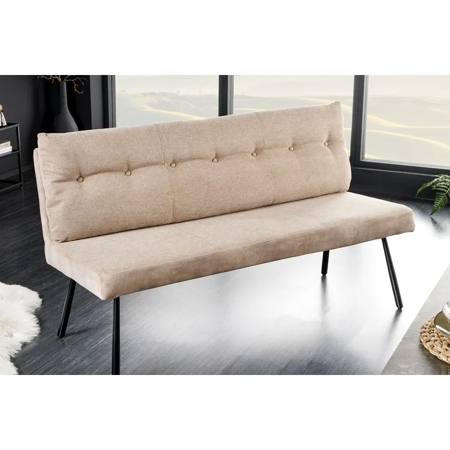 Invicta Ławka tapicerowana BIG GEORGE szampański beż tkanina 160 x 90 x 69cm / 44720