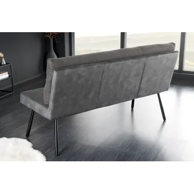 Invicta Ławka tapicerowana BIG GEORGE antracytowa tkania 160 x 90 x 69cm / 44012