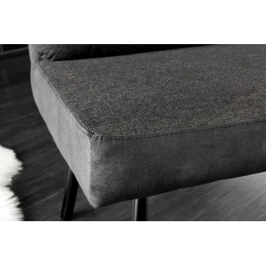 Invicta Ławka tapicerowana BIG GEORGE antracytowa tkania 160 x 90 x 69cm / 44012