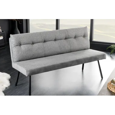 Invicta Ławka tapicerowana BIG GEORGE szara tkanina 160 x 90 x 69cm / 44720