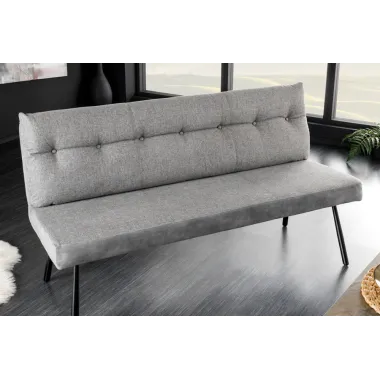 Invicta Ławka tapicerowana BIG GEORGE szara tkanina 160 x 90 x 69cm / 44720