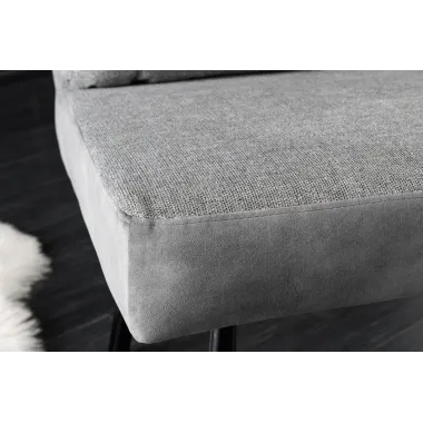 Invicta Ławka tapicerowana BIG GEORGE szara tkanina 160 x 90 x 69cm / 44720