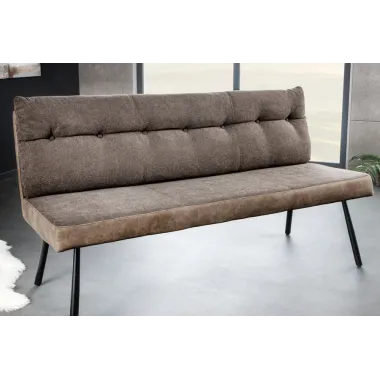 Invicta Ławka tapicerowana BIG GEORGE ciemnobrązowa tkanina 160 x 90 x 69cm / 44716