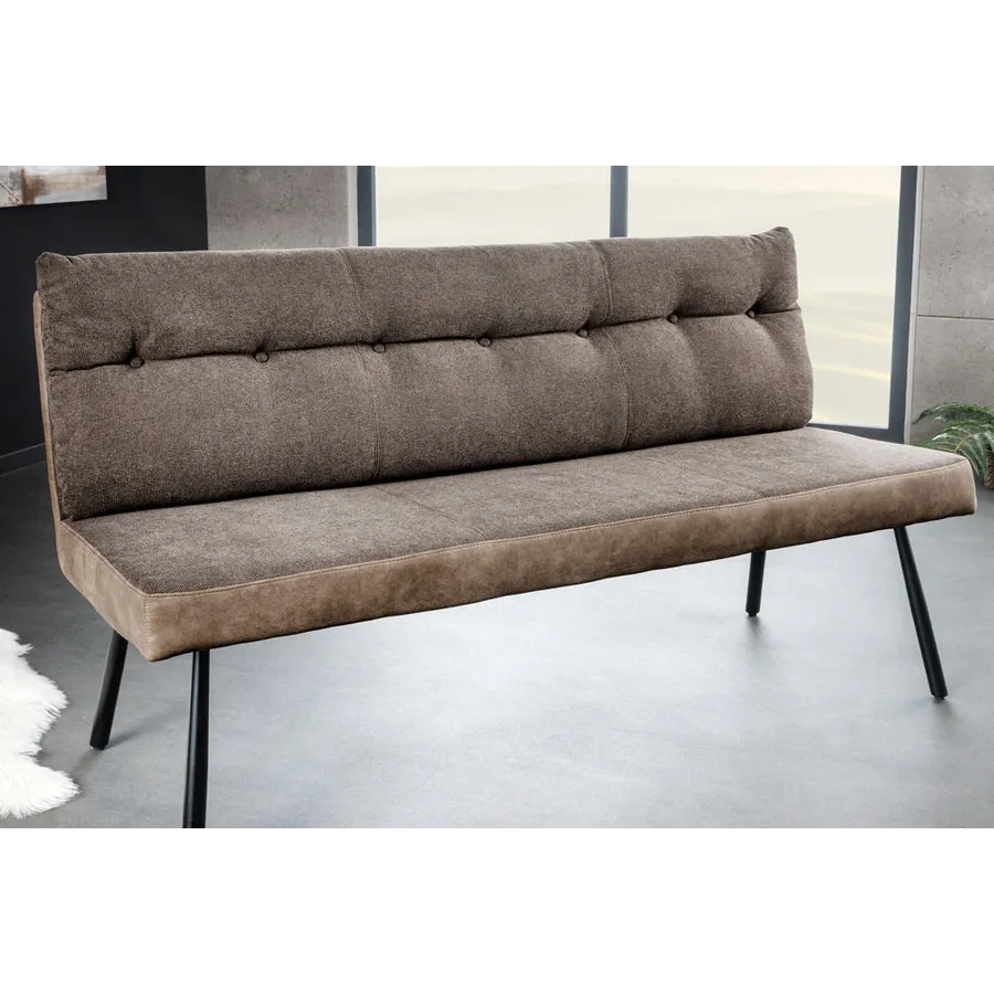 Invicta Ławka tapicerowana BIG GEORGE ciemnobrązowa tkanina 160 x 90 x 69cm / 44716