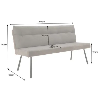 Invicta Ławka tapicerowana BIG GEORGE ciemnobrązowa tkanina 160 x 90 x 69cm / 44716