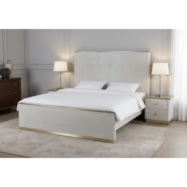 Livin Hill Zestaw Stilig Bedroom ST890Q Łóżko tapicerowane 160cm + 2 szafki nocne ST891