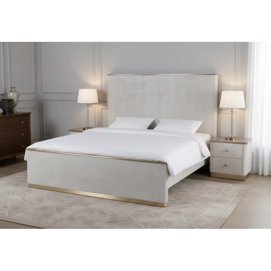 Livin Hill Zestaw Stilig Bedroom ST890Q Łóżko tapicerowane 160cm + 2 szafki nocne ST891