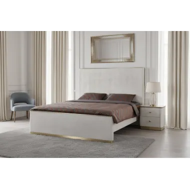 Livin Hill Zestaw Stilig Bedroom ST890Q Łóżko tapicerowane 160cm + 2 szafki nocne ST891