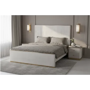 Livin Hill Zestaw Stilig Bedroom ST890Q Łóżko tapicerowane 160cm + 2 szafki nocne ST891